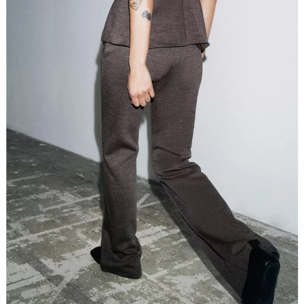 Zara NWT brown wool blend pants